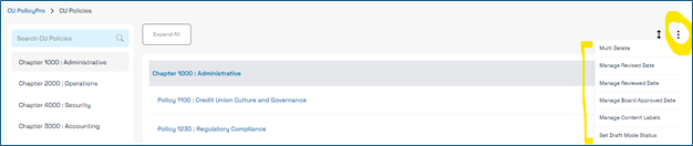 Updating the Board Approval Date for Multiple Policies 